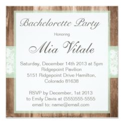 Vintage Wood Shabby Chic Bachelorette Party Card - Image 2