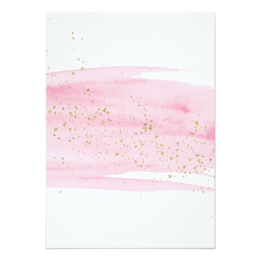 Watercolor Pink Blush & Gold Bachelorette Party Card - Image 2