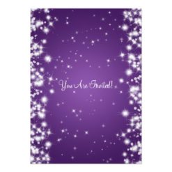Wedding Engagement Party Winter Sparkle Purple Card - Image 2