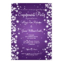 Wedding Engagement Party Winter Sparkle Purple Card