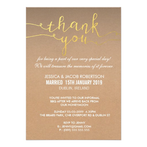 Wedding Photo Gold Foil Thank You Cards - Image 2