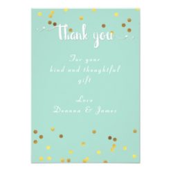 Wedding Photo Thank You Faux Gold Foil Confetti Card - Image 2