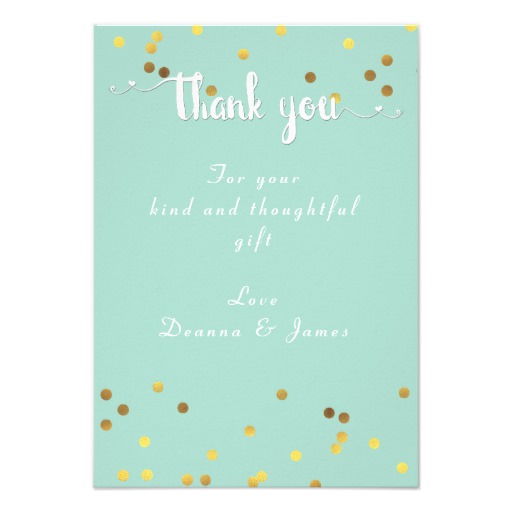 Wedding Photo Thank You Faux Gold Foil Confetti Card - Image 2