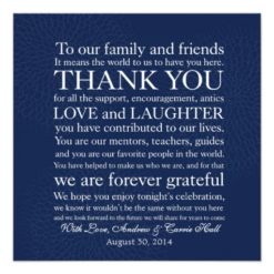 Wedding Place Setting Place Card Thank You Message