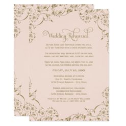 Wedding Rehearsal | Blush and Antique Scroll Card