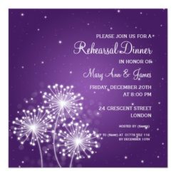 Wedding Rehearsal Dinner Summer Sparkle Purple Card