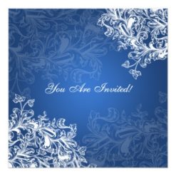 Wedding Rehearsal Dinner Vintage Swirls Blue Card - Image 2