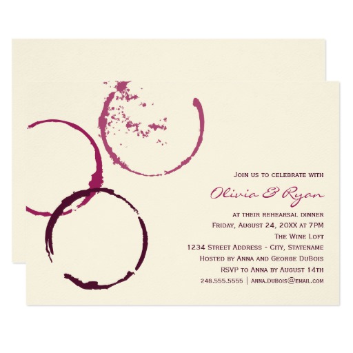 Wedding Rehearsal Dinner | Wine Stain Rings Card