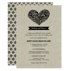 Wedding Rehearsal and Dinner | Black Rustic Card