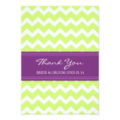 Wedding Thank You Cards Plum Lime Chevron