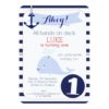 Whale Nautical 1st Birthday Invitation