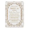 White Gold Great Gatsby Art Deco Sweet 16 Invite