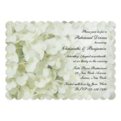 White Hydrangea Rehearsal Dinner Invitation