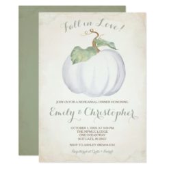 White Pumpkin Rehearsal Dinner Invitation