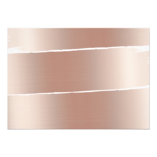 White & Rose Gold Brush Stroke Engagement Party Card - Image 2