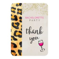 Wild Animal Pattern Bachelorette Party Thank You Card