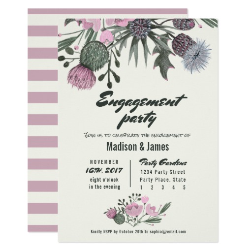 Wild Flowers | pink | Engagement Party Invitations