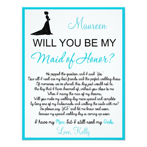 Will you be my Maid of Honor Card