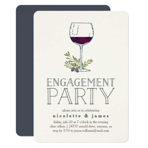 Wine Tasting Engagement Party Invitation