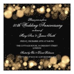Winter 50th Wedding Anniversary Gold Card