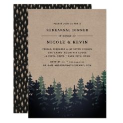 Winter Forest Rehearsal Dinner Invitation