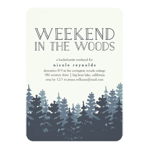 Winter Forest Weekend Getaway Invitation