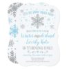 Winter ONEderland Birthday Invitation Blue Silver