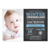 Winter ONEderland Chalkboard Boy Blue 1st Birthday Card