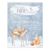 Winter ONEderland Woodland First Birthday Party Card