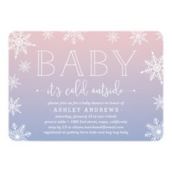Winter Snowfall Baby Shower Invitation | Blush