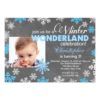 Winter Wonderland Snowflake 1st Birthday Invite