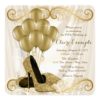 Womans Ivory and Gold Birthday Party Glamour Satin Card