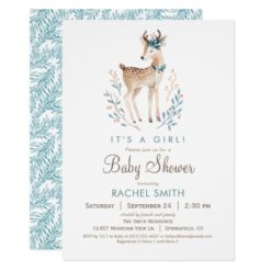 Woodland Deer Baby Shower Invitation