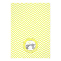 Yellow Elephant Baby Shower Invitations Chev 170 - Image 2