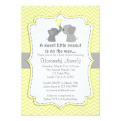 Yellow Elephant Baby Shower Invitations Chev 170
