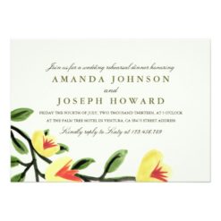 Yellow Poppies Rehearsal Dinner Invite