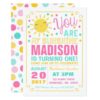 You Are My Sunshine 1st Birthday Party Invitation