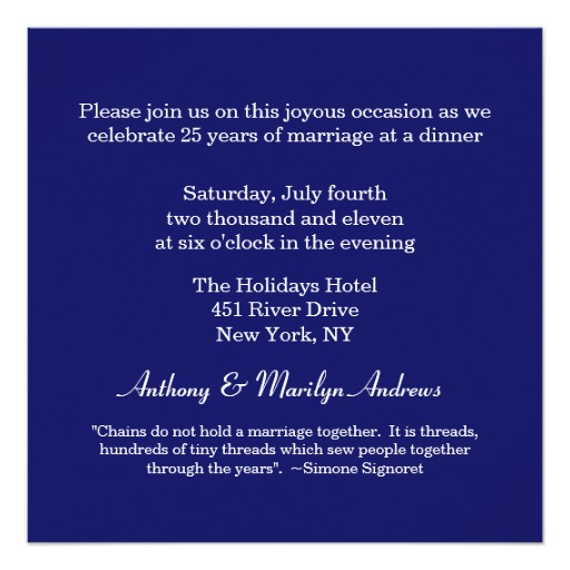 beautiful blue photo 25th anniversary invitation - Image 2