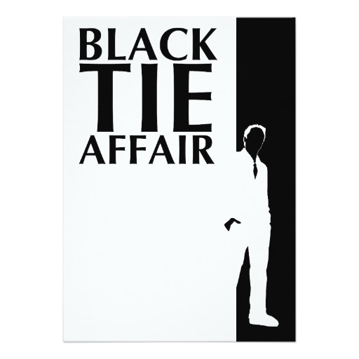 black tie affair : serious silhouette card