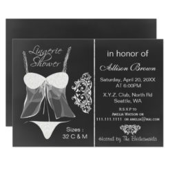 chalkboard Lingerie Shower  Invitations