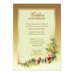 chic golden wedding anniversary - 50 card