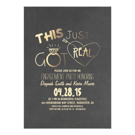 fun engagement party invitation This Just Got Real