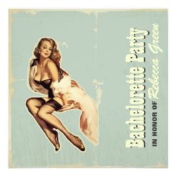 glam pin up girl bachelorette lingerie party card