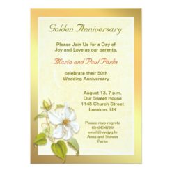 golden 50th wedding anniversary invitation