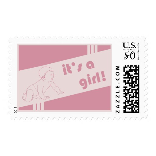 it's a girl! : retro : postage