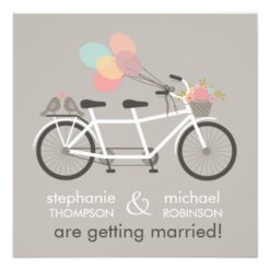 Tandem Bicycle Engagement Party Card - Image 2