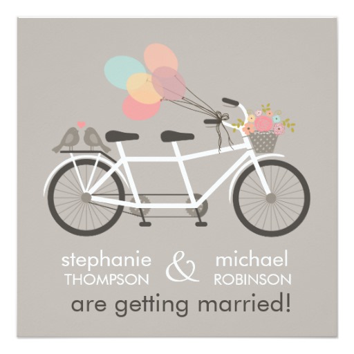 Tandem Bicycle Engagement Party Card - Image 2