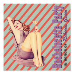 mod pattern retro pin up bachelorette party card