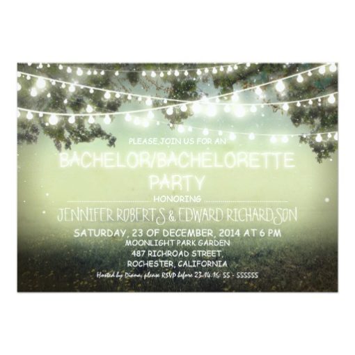 night lights rustic Bachelor/Bachelorette party Card