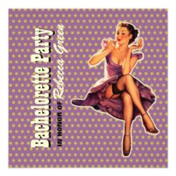 retro pin up girl rockabilly bachelorette party card